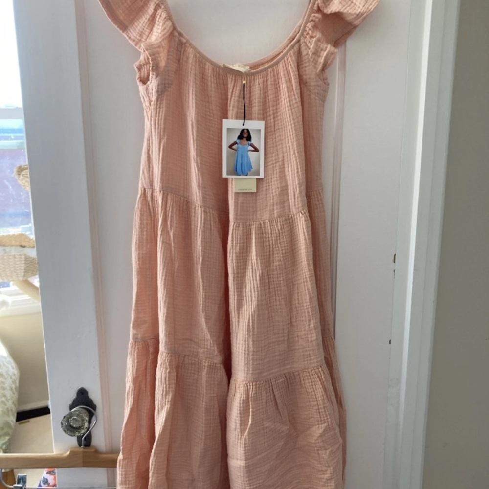 Nation LTD Peach Midi Dress runs big